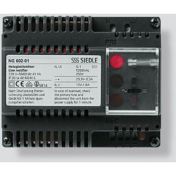 Siedle Gleichrichter 230V/12VAC - 23,3VDC NG 602-01 DE